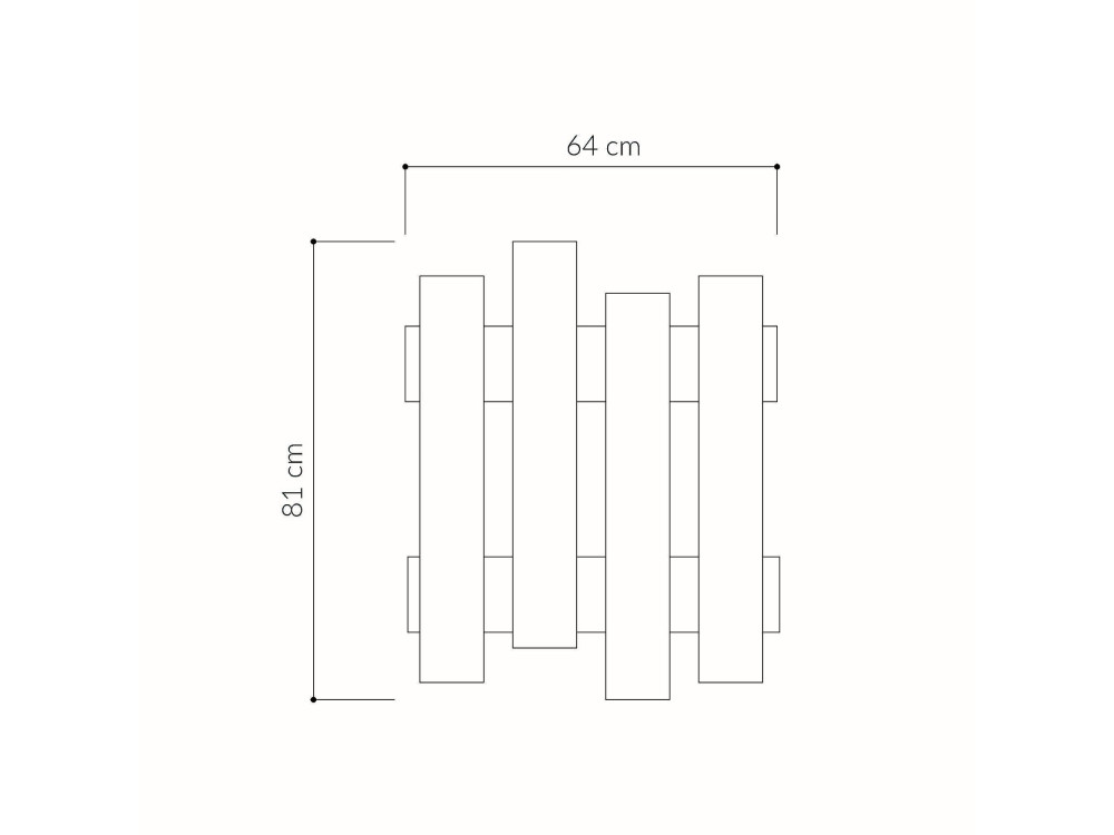 Perchero de pared de madera "Wave" - 64 x 4 x 79 cm - Beige