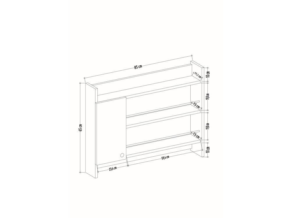 Estante de cocina de madera "Knerr" - 85 x 13 x 65 cm - Blanco