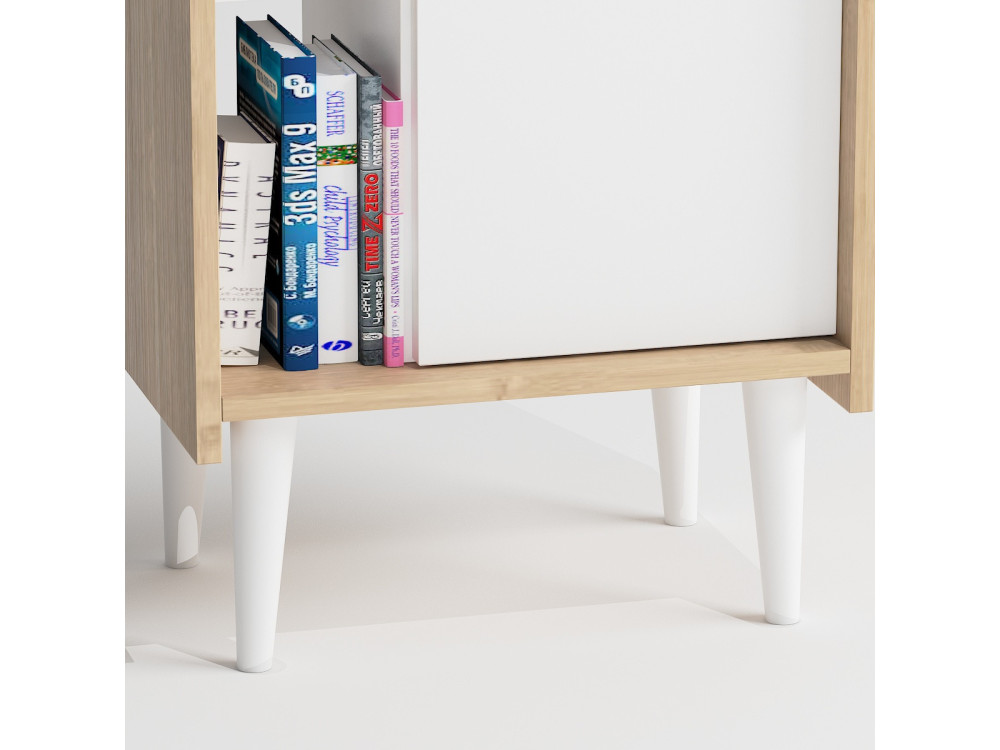 Armario de madera multiusos "Lagomood Ruby" - 50 x 30 x 140 cm - Blanco