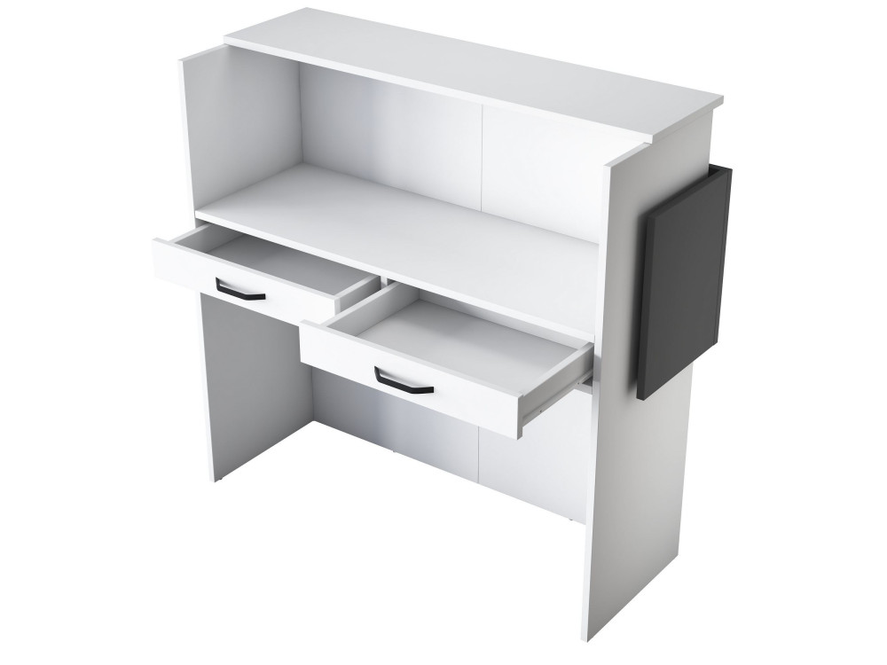 Mesa de recepción de madera "Mona" - 110 x 40 x 110 cm - Blanca