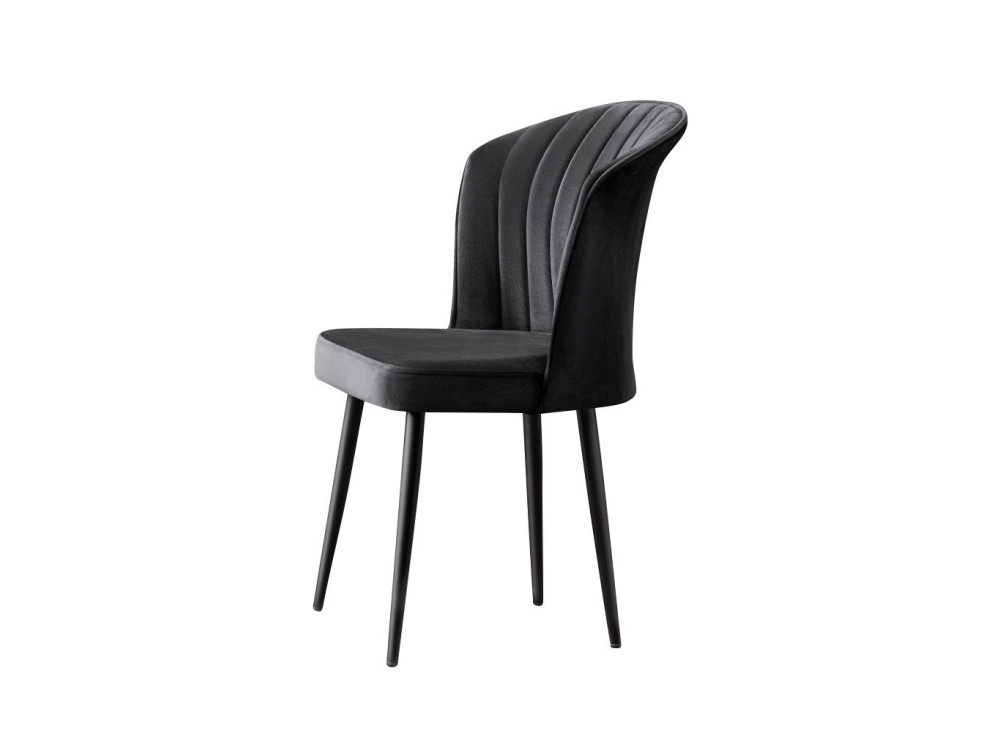 Lote de 4 sillas de madera "Rubi" - 52 x 42 x 85 cm - Negro