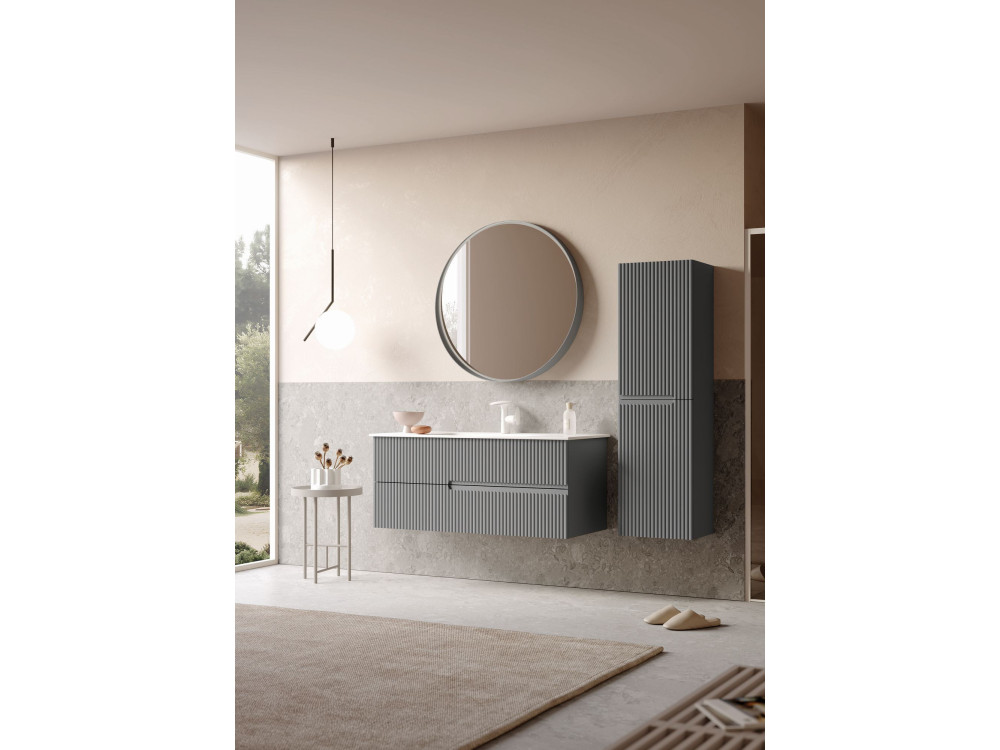 Mueble para lavabo «Moonlight 120» - 121 x 51 x 51 cm - Gris mate