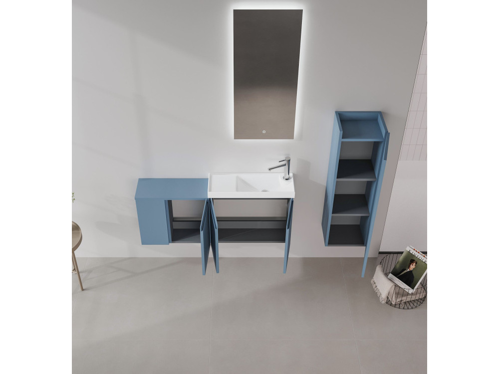 Mueble para lavabo «Ferla 110» - 110 x 22 x 45 cm - Azul petróleo