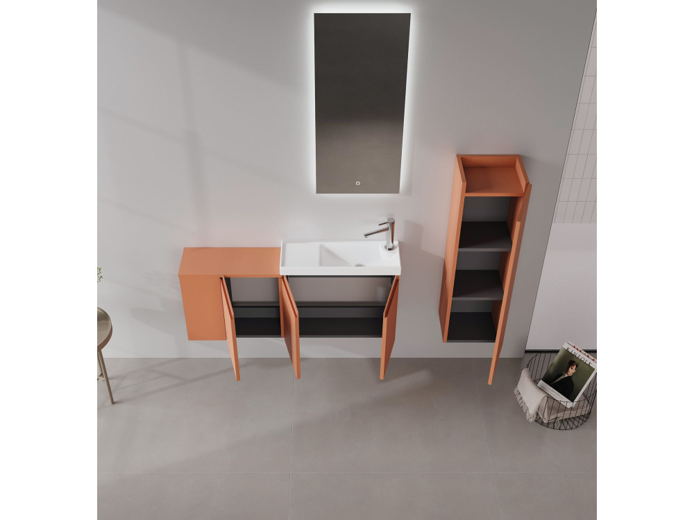 Mueble para lavabo «Ferla 110» - 110 x 22 x 45 cm - Canela mate