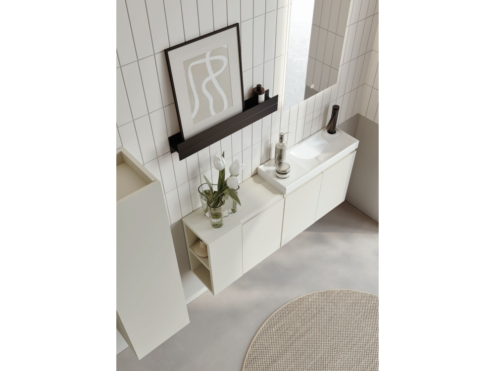 Conjunto de mueble con lavabo y espejo (2 piezas) «Ferla 110» - 110 x 22 x 45 cm - Cachemira mate