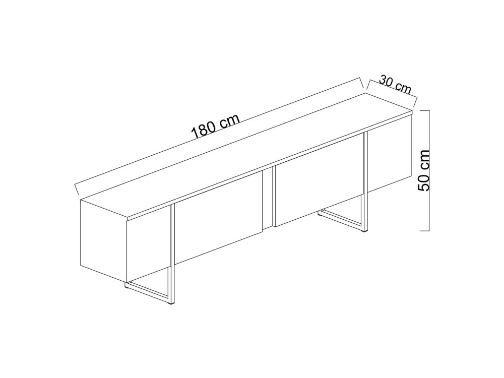 Soporte de TV de madera "Luxe" - 180 x 30 x 50 cm - Marrón
