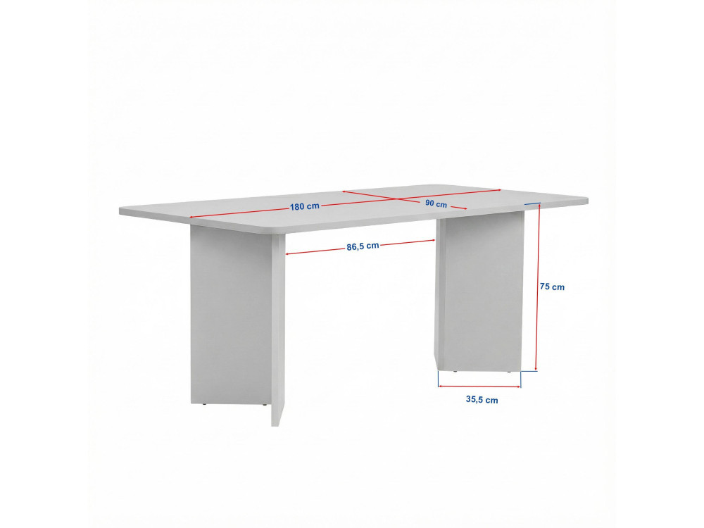 Mesa de comedor de madera "Linza" 180 x 90 x 75 cm - Madera negra