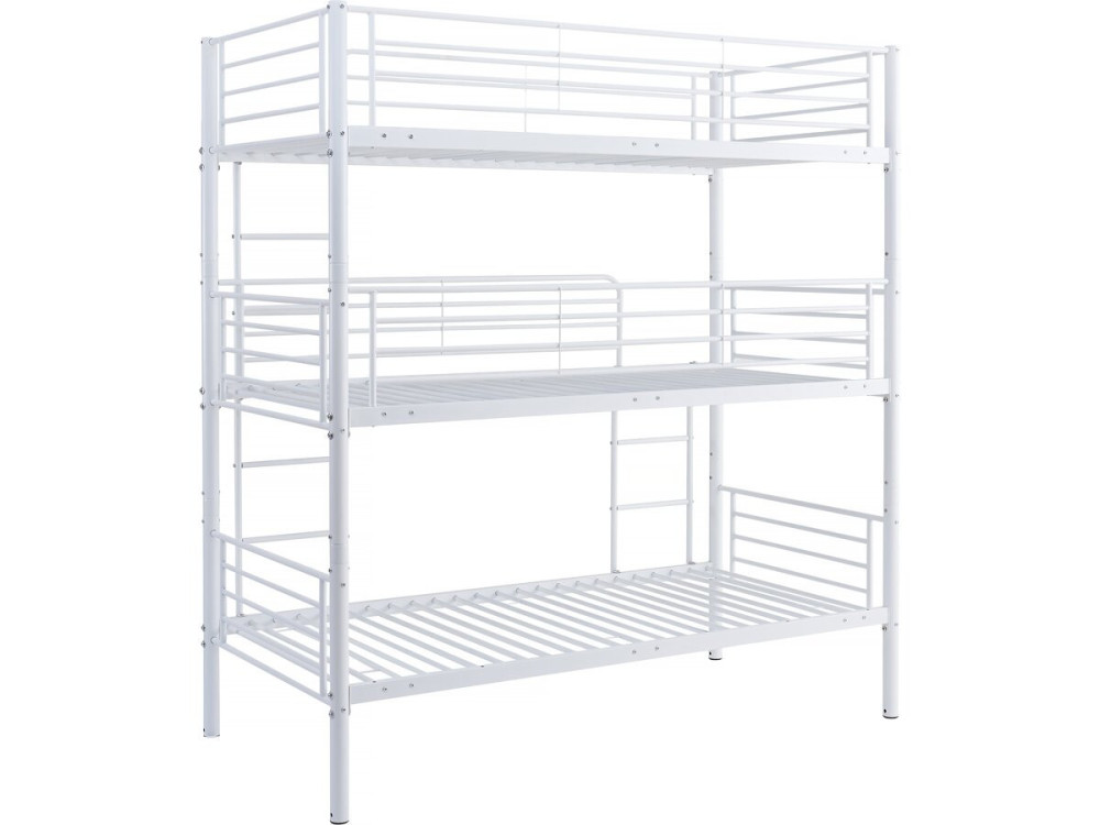 Litera triple metálica "Havin" - 90 x 190 cm - Blanca