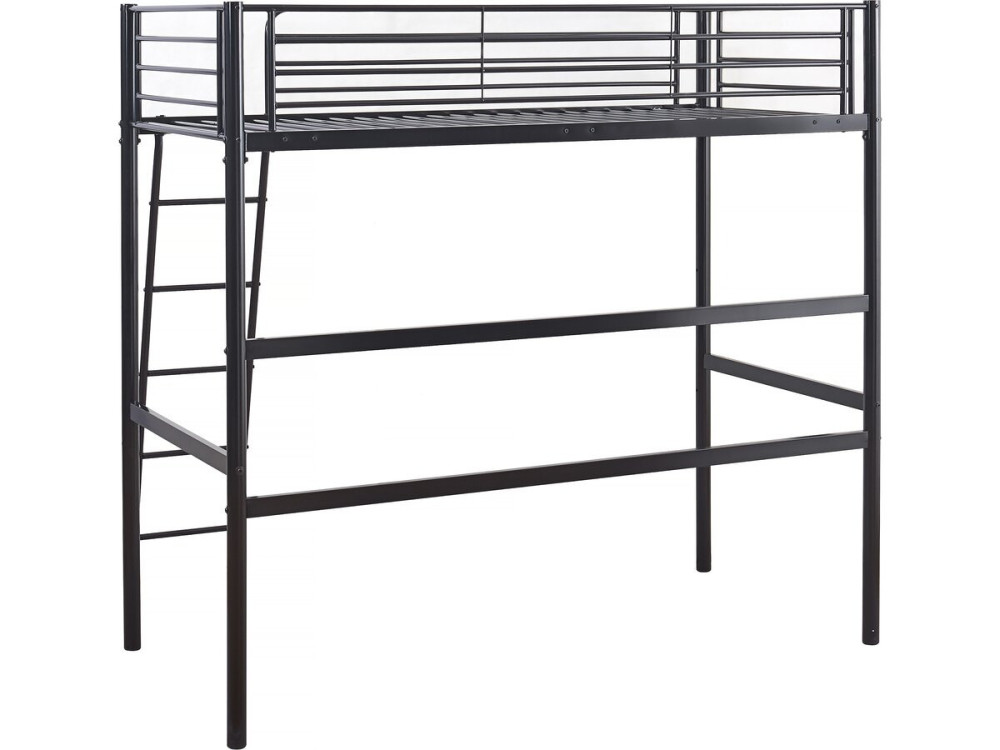 Cama alta de metal "Alora" - 90 x 190 cm - Negro