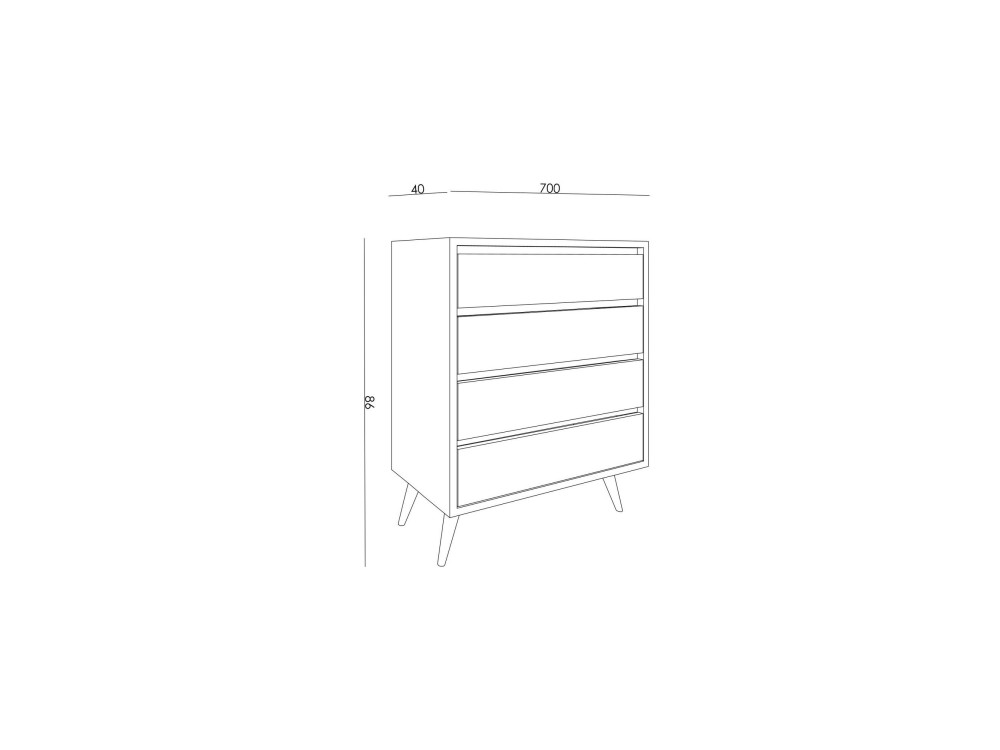 Cómoda de madera "Suvera" - 70 x 40 x 86 cm - Beige jaspeado