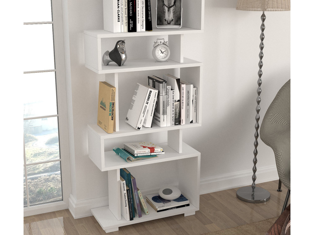 Librería de madera "Blok" - 60 x 19 x 165 cm - Blanco
