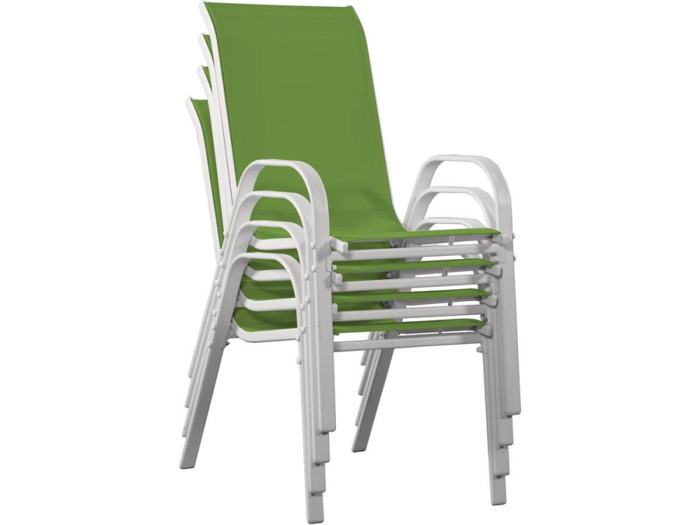 Conjunto De Jardín Mesa + 6 sillas de Textileno "Córdoba" - Verde