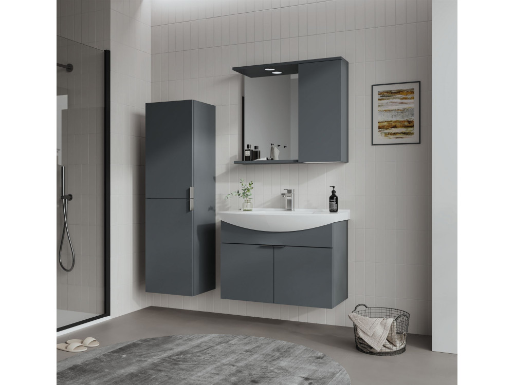 Mueble para lavabo «Purus 80» - 80 x 50 x 58 cm - Antracita mate