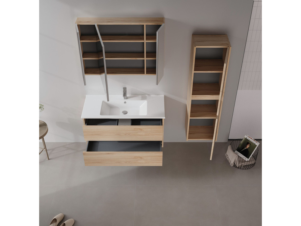 Mueble para lavabo «Side 100 v3» - 100 x 45 x 52 cm - Roble