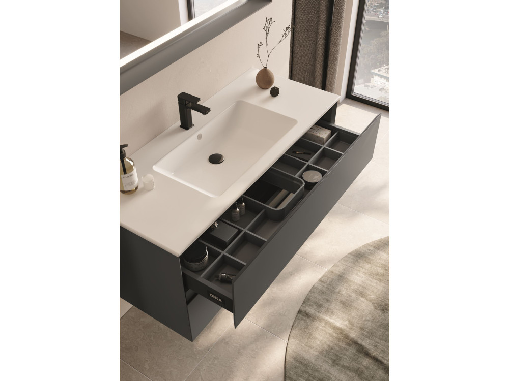 Mueble para lavabo «Nest 121 v2» - 121 x 51 x 55 cm - Antracita mate