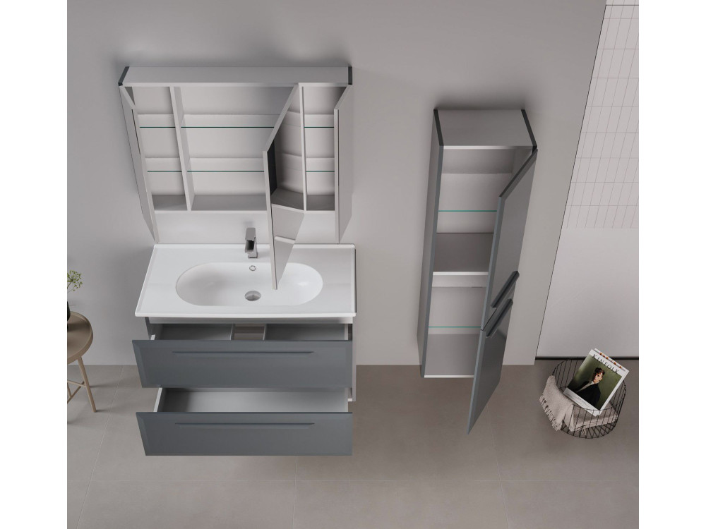 Mueble para lavabo «Nuvola 100 v2» - 100 x 50 x 62 cm - Antracita