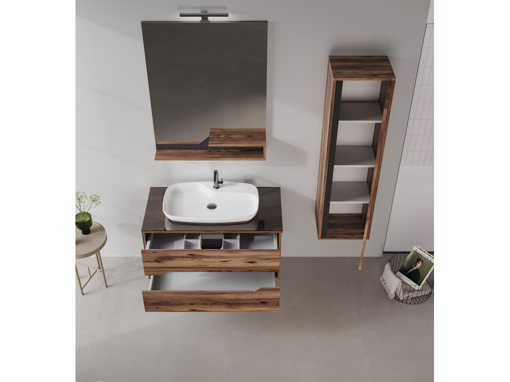 Mueble de lavabo «Galia 100 v2» -  cm - Nogal oscuro
