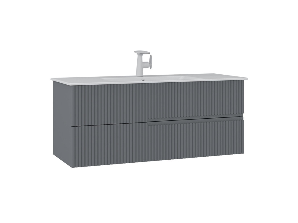 Mueble para lavabo «Moonlight 120» - 121 x 51 x 51 cm - Gris mate