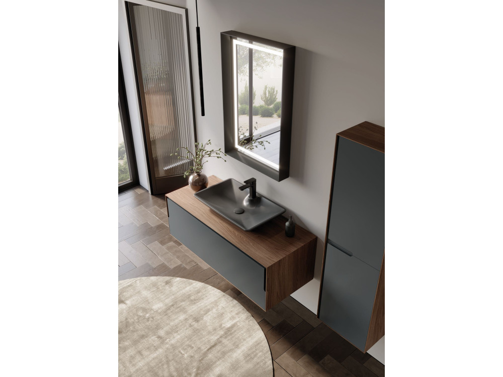 Mueble para lavabo «Craft 120» - 120 x 50 x 40 cm - Nogal / Antracita