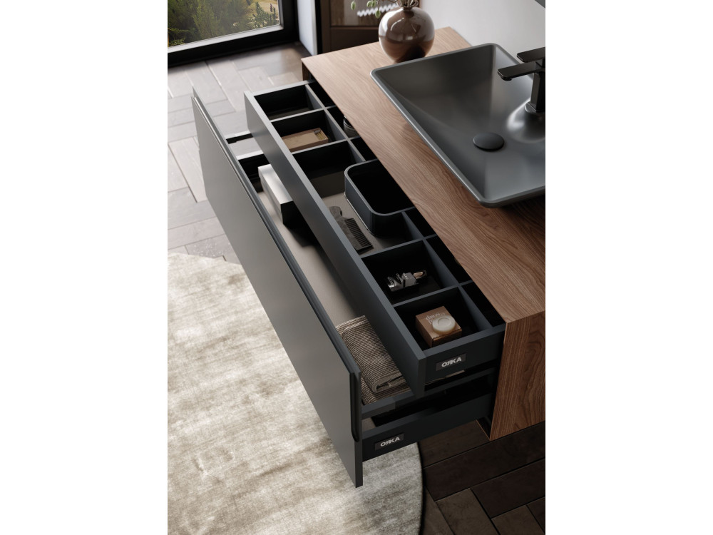 Mueble para lavabo «Craft 120» - 120 x 50 x 40 cm - Nogal / Antracita