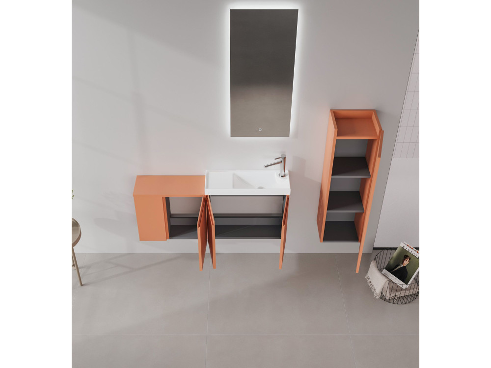Mueble para lavabo «Ferla 110» - 110 x 22 x 45 cm - Canela mate