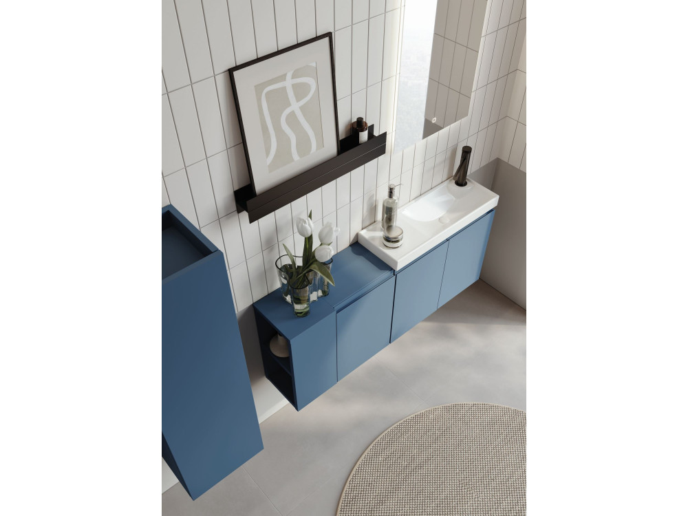 Conjunto de mueble con lavabo y espejo (2 piezas) «Ferla 110» - 40 x 22 x 45 cm - Azul mate