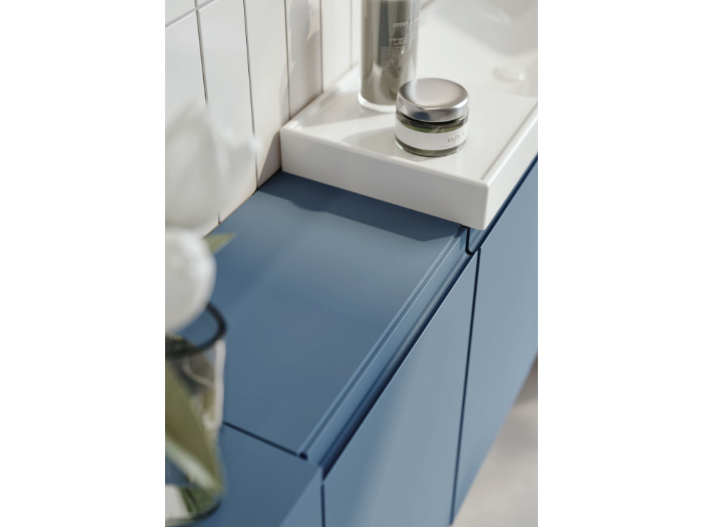 Conjunto de mueble con lavabo y espejo (2 piezas) «Ferla 110» - 40 x 22 x 45 cm - Azul mate