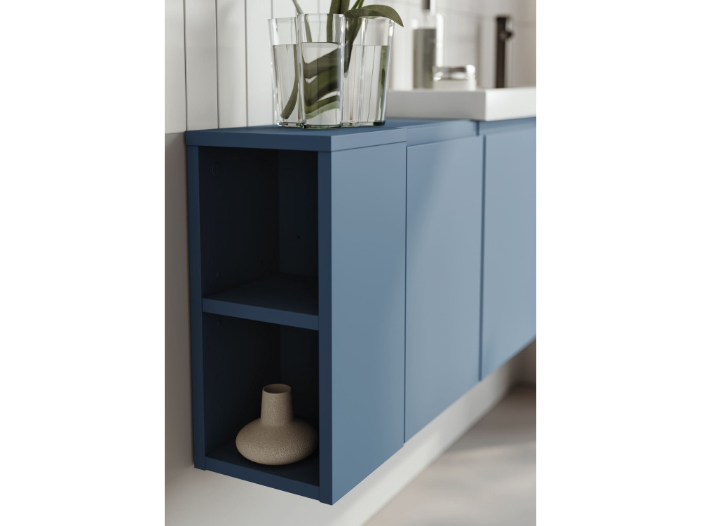 Conjunto de mueble con lavabo y espejo (2 piezas) «Ferla 110» - 40 x 22 x 45 cm - Azul mate