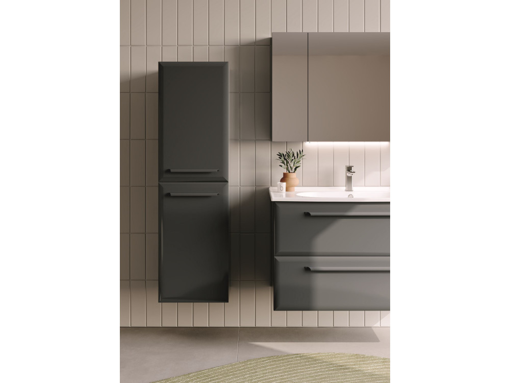 Mueble de baño con espejo «Nuvola 100 v2» - 97 x 16 x 66 cm - Antracita
