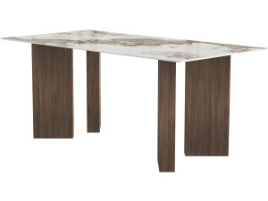 Mesa de comedor de cerámica - 180 cm - «Elma» - 8 plazas - Marrón
