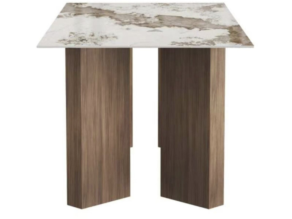 Mesa de comedor de cerámica - 180 cm - «Elma» - 8 plazas - Marrón