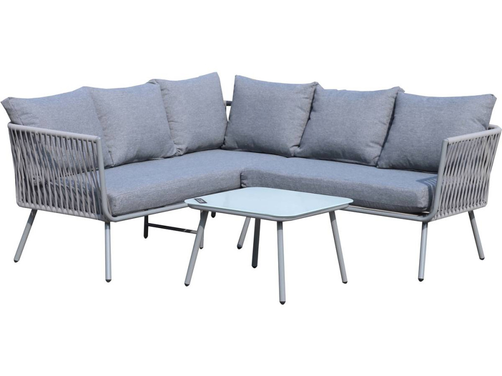 Muebles de jardín de cuerda tejida "Zanzíbar" - Gris claro