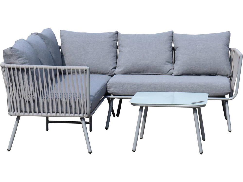 Muebles de jardín de cuerda tejida "Zanzíbar" - Gris claro