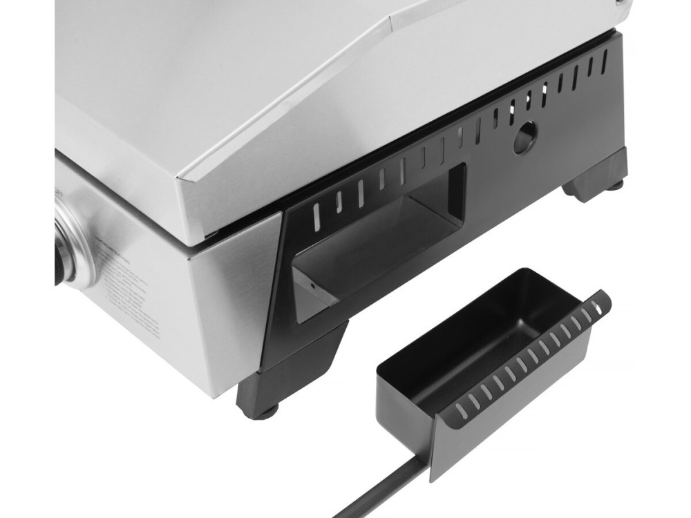 Plancha de gas 4 quemadores con tapa "Fasto" - 10 kw - Gris