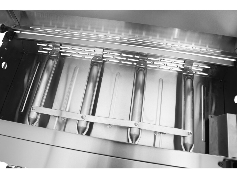 Plancha de gas 4 quemadores con tapa "Fasto" - 10 kw - Gris