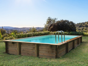 Piscina rectangular de madera "Tampa" - 7.20 x 4.20 x 1.44 m