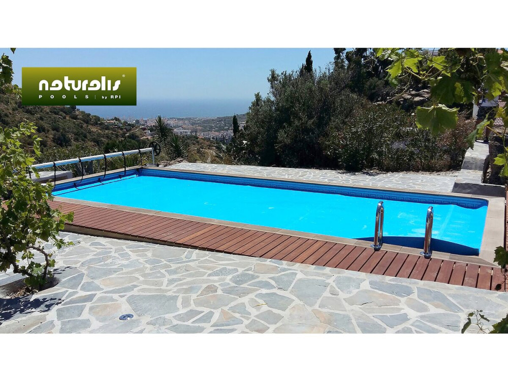 Piscina rectangular de hormigón con aspecto de madera en kit «Naturalis» - 6,09 x 3,24 x 1,40 m