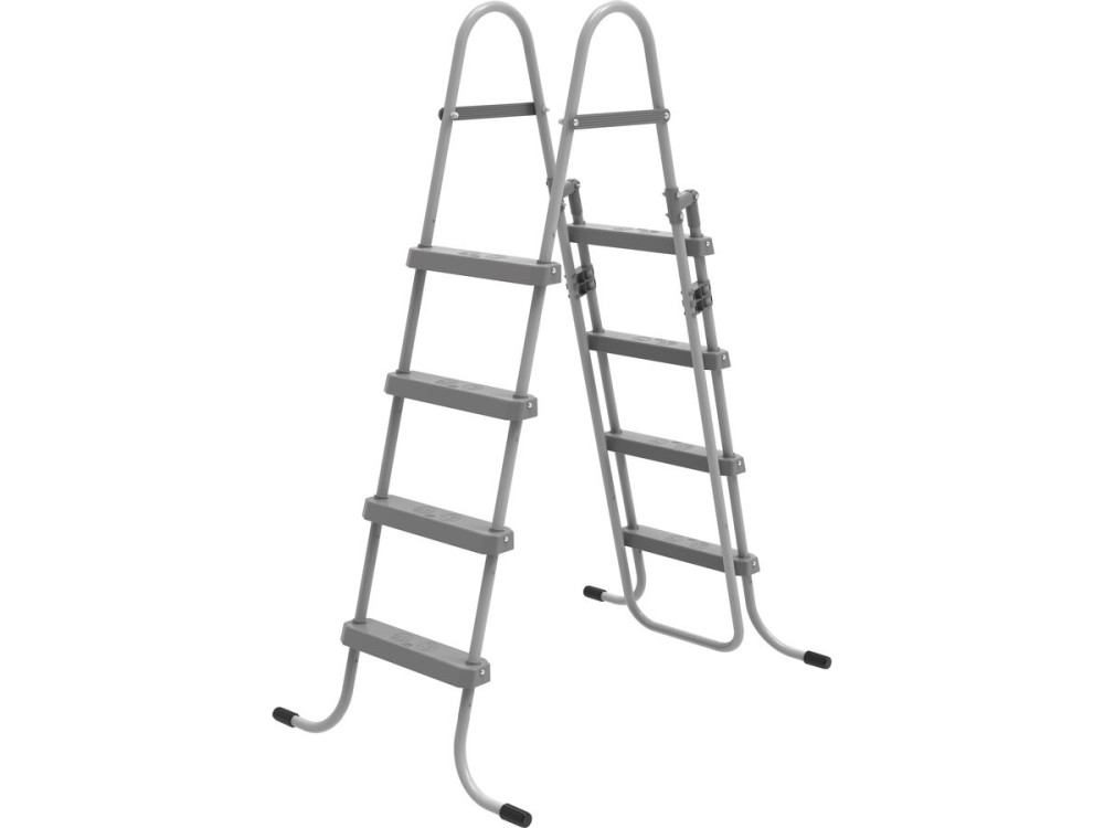 Escalera de piscina "Milo" con sistema de seguridad para niños - Gris