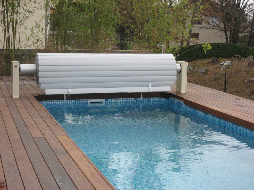 Persiana enrollable sobre suelo "Sylver Roll" para piscina Santiago