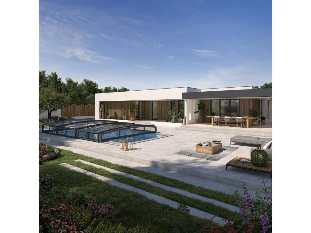 Cubierta telescópica para piscina Simplio – 8,40 x 4,80 m