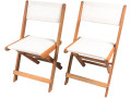 Silla plegable de madera exótica "Seoul" - Arce - Negro - Lote de 2 - Beige