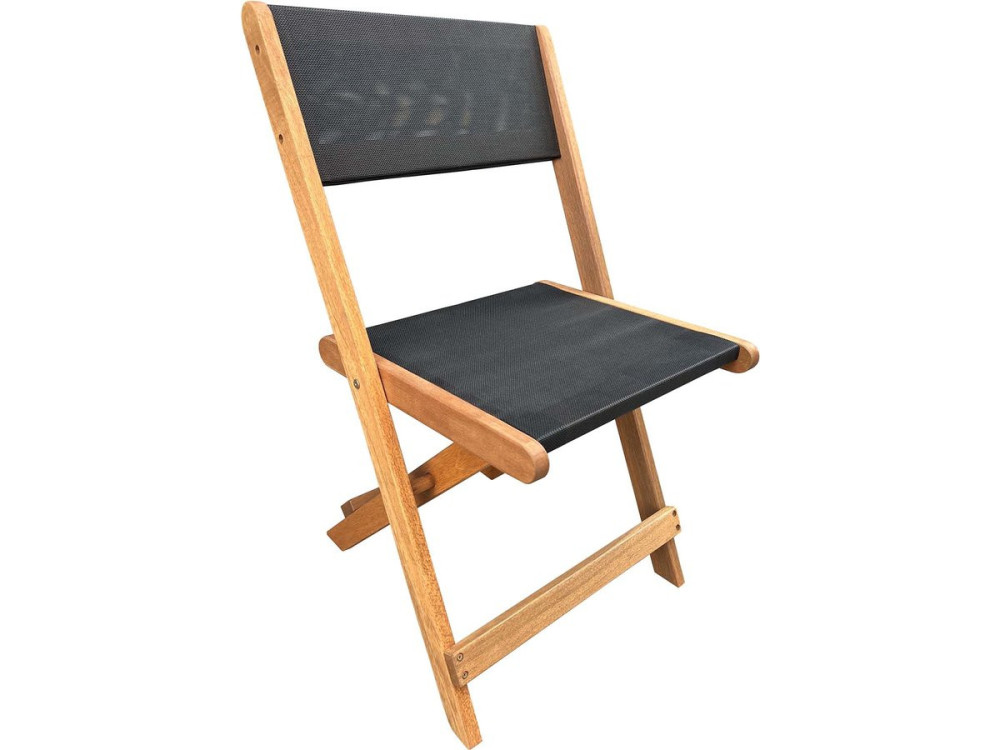Silla plegable de madera exótica "Seoul" - Arce - Negro - Lote de 2