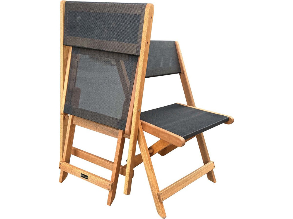 Silla plegable de madera exótica "Seoul" - Arce - Negro - Lote de 2