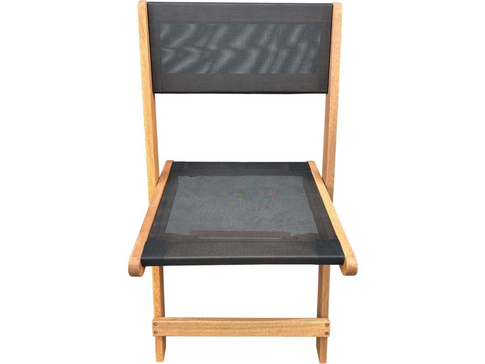 Silla plegable de madera exótica "Seoul" - Arce - Negro - Lote de 2