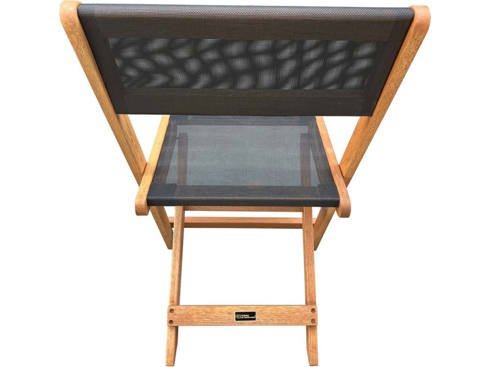 Silla plegable de madera exótica "Seoul" - Arce - Negro - Lote de 2