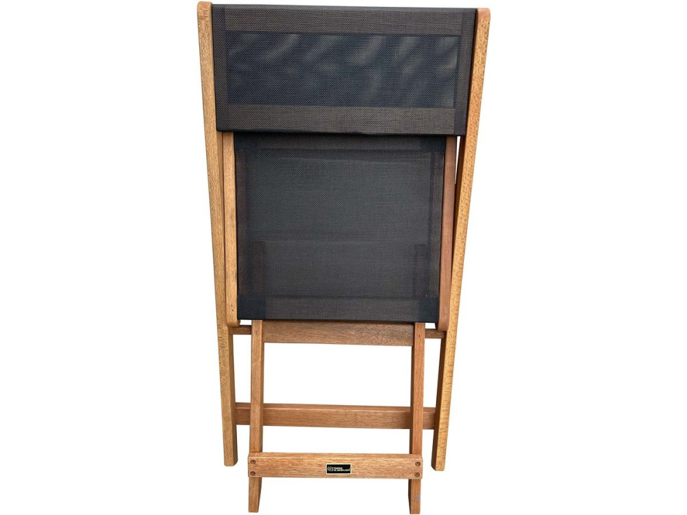 Silla plegable de madera exótica "Seoul" - Arce - Negro - Lote de 2