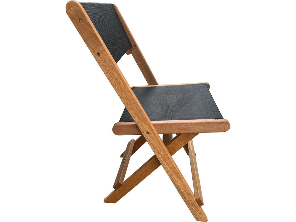 Silla plegable de madera exótica "Seoul" - Arce - Negro - Lote de 2