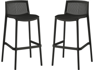Lote de 2 tronas apilables de plástico "Néora" - Negro