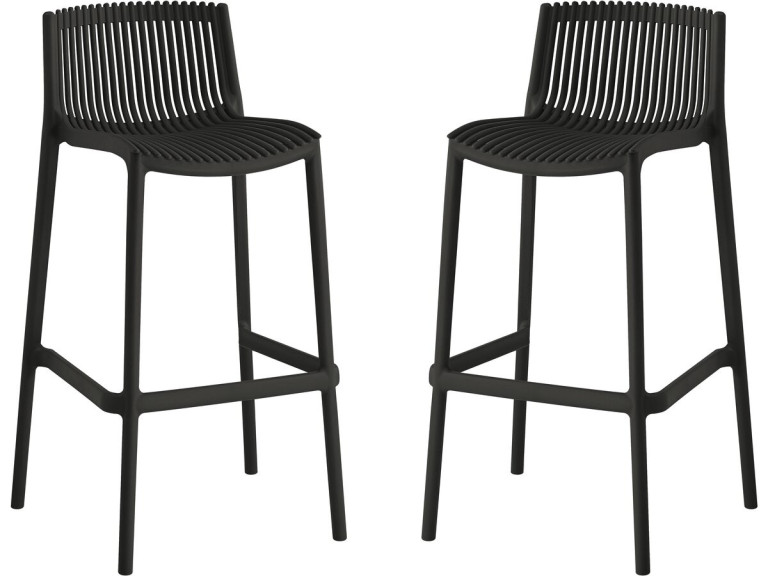 Lote de 2 tronas apilables de plástico "Néora" - Negro