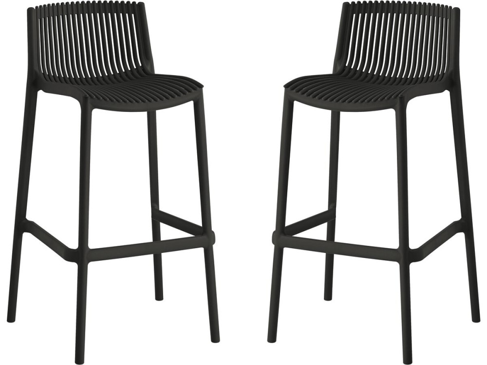 Lote de 2 tronas apilables de plástico "Néora" - Negro
